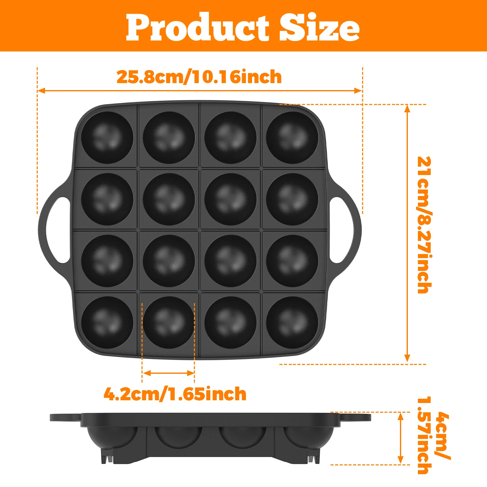 16 Holes Takoyaki Pan Cast Alu - đánh giá và giá Takoyaki Grill Plate