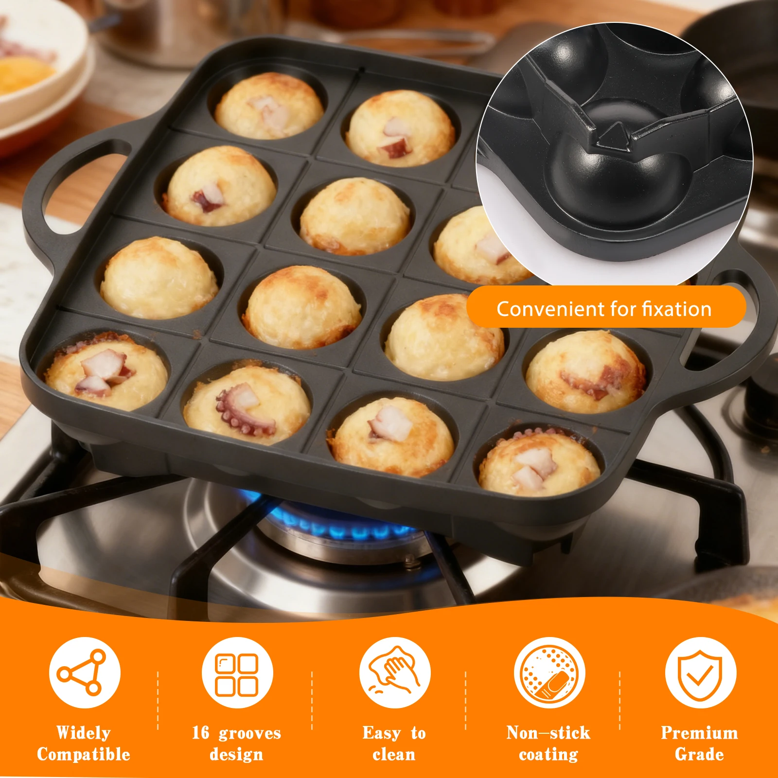 16 Holes Takoyaki Pan Cast Alu - đánh giá và giá Takoyaki Grill Plate