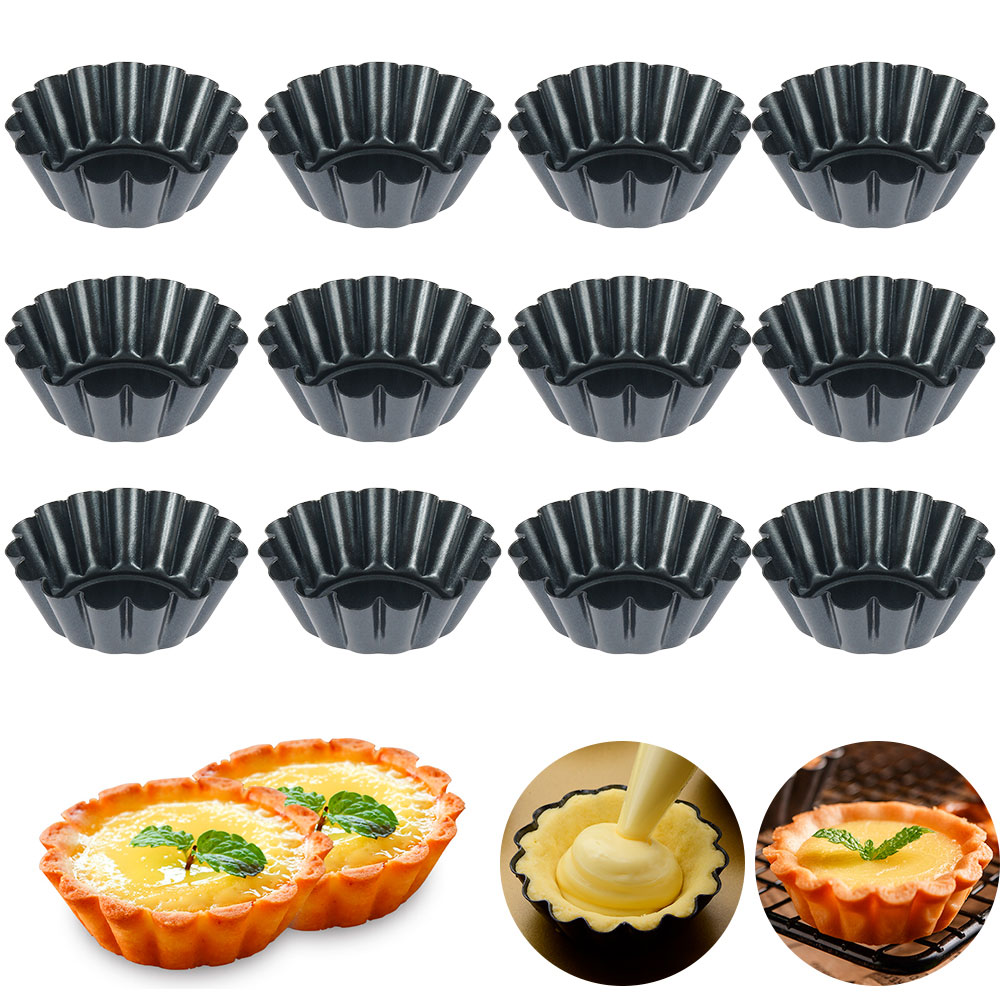 12Pcs Pan Mold Tart Quiche Fla - đánh giá và giá Egg Waffle Pan