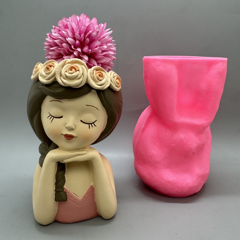 Cute girl flower pot silicone  - đánh giá và giá Potsticker Mold