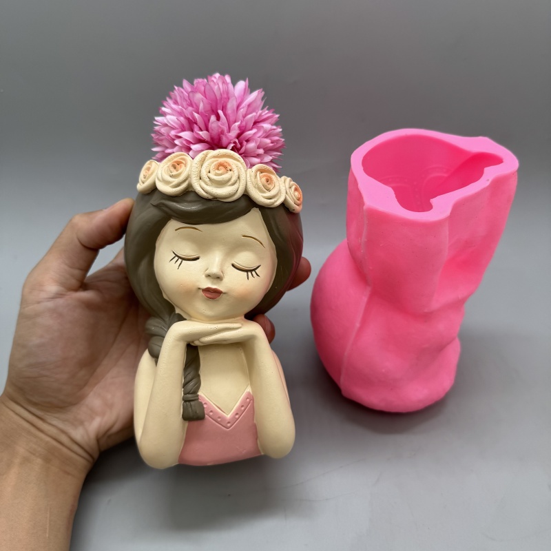 Cute girl flower pot silicone  - đánh giá và giá Potsticker Mold