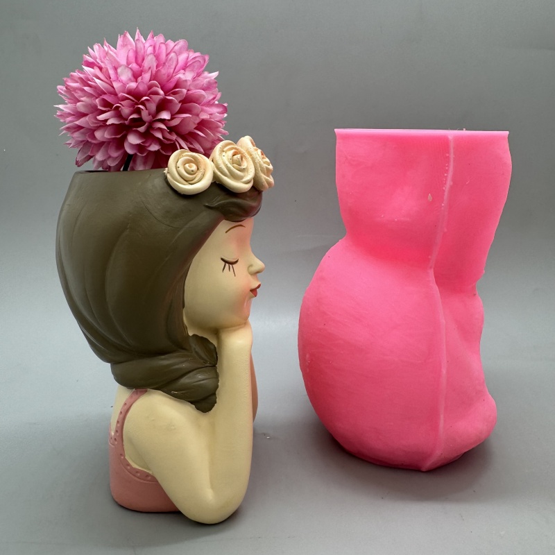 Cute girl flower pot silicone  - đánh giá và giá Potsticker Mold