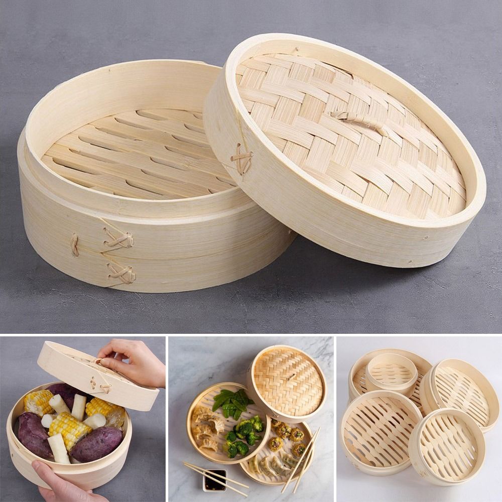 Bamboo Steamer Basket with Lid - đánh giá và giá Bao Steamer Bamboo