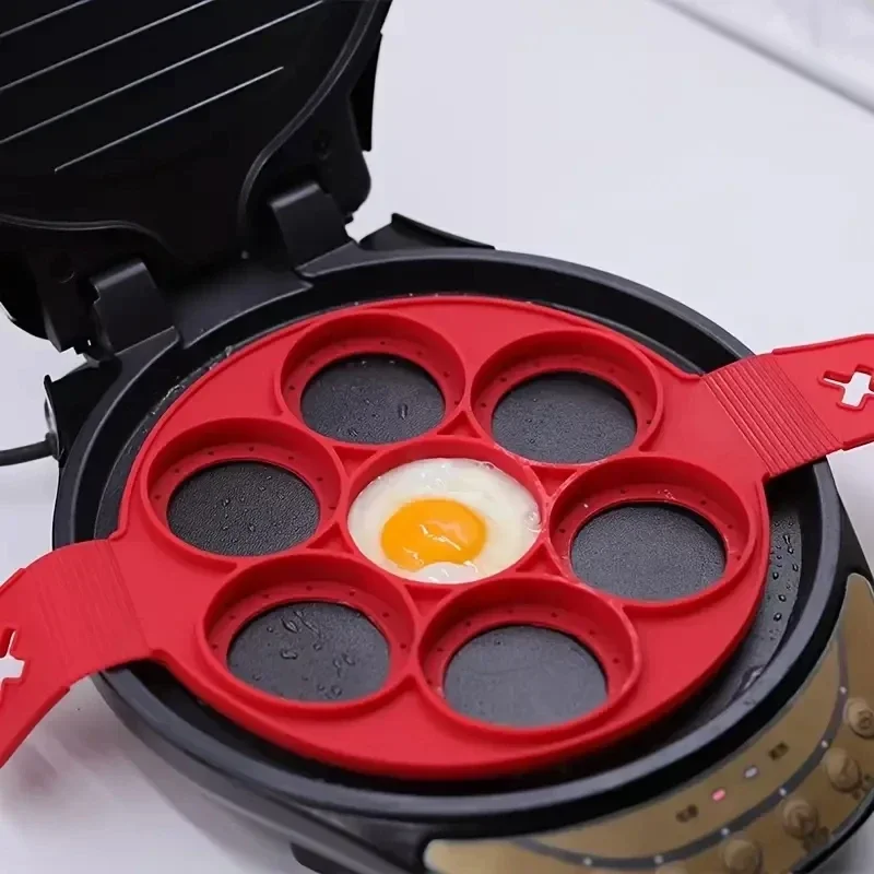 Silicone 7-hole Circular Fryin - đánh giá và giá Egg Waffle Pan