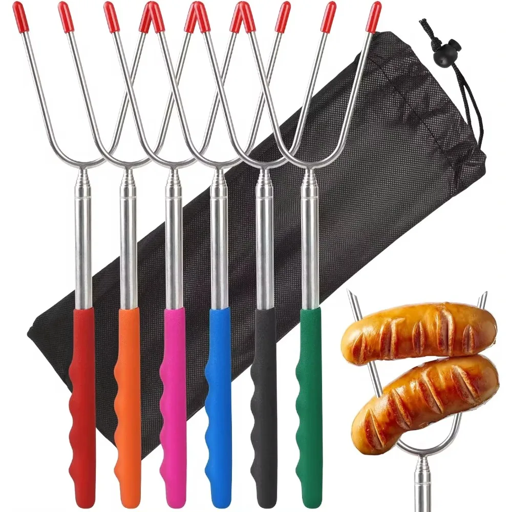 5/6/10pcs Telescopic BBQ Forks - đánh giá và giá Hot Dog Press