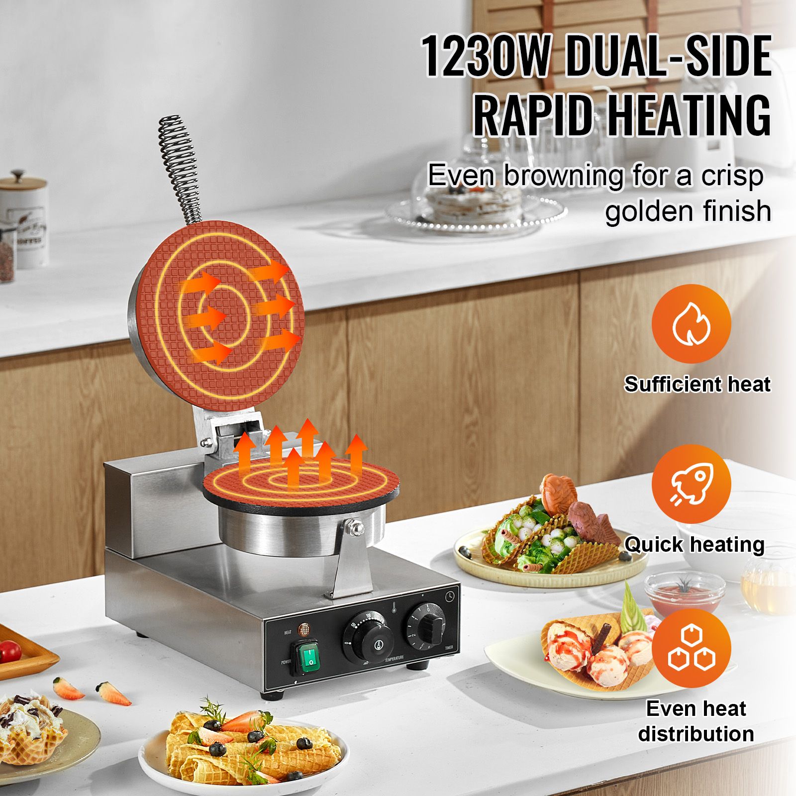 Electric Ice Cream Cone Maker, - đánh giá và giá Waffle Cone Maker